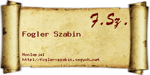 Fogler Szabin névjegykártya